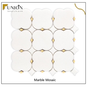 Crystal White Mosaic Pattern With Golden Dots design 2021